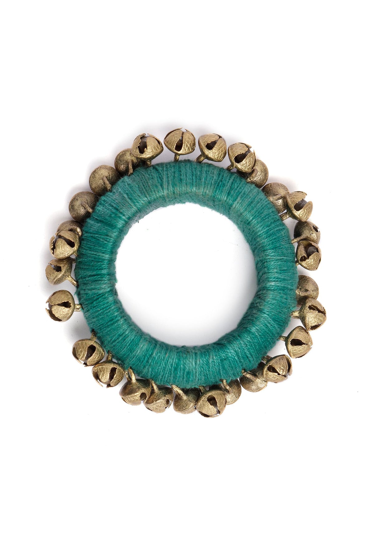 Teal Thread Wooden Bangles サイズ 2.4（内径 約5.7cm）