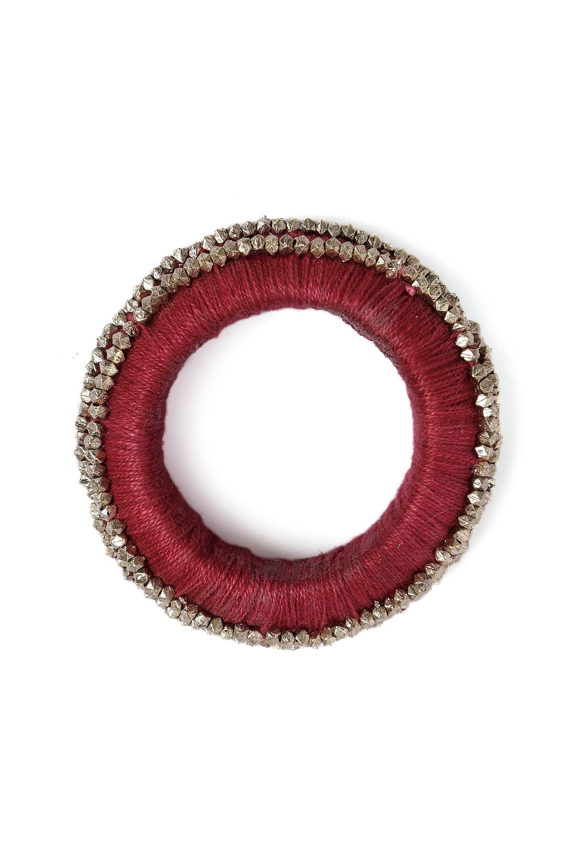 Maroon Thread Wooden Bangles サイズ 2.2（内径 約5.4cm）
