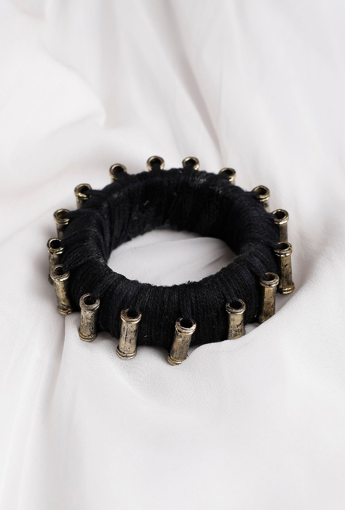Onyx Black Thread Wooden Bangles サイズ 2.6（内径 約6.0cm）