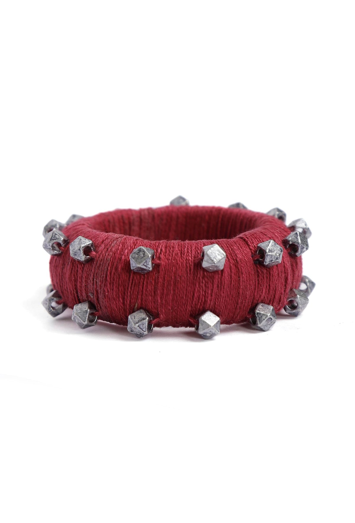 Scarlet Red Thread Wooden Bangles サイズ 2.6（内径 約6.0cm）
