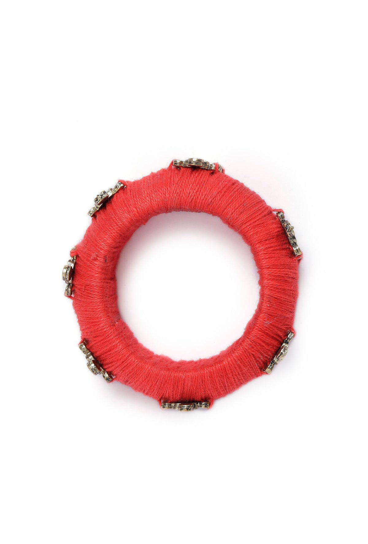 Tangerine Orange Thread Wooden Bangles サイズ 2.2（内径 約5.4cm）