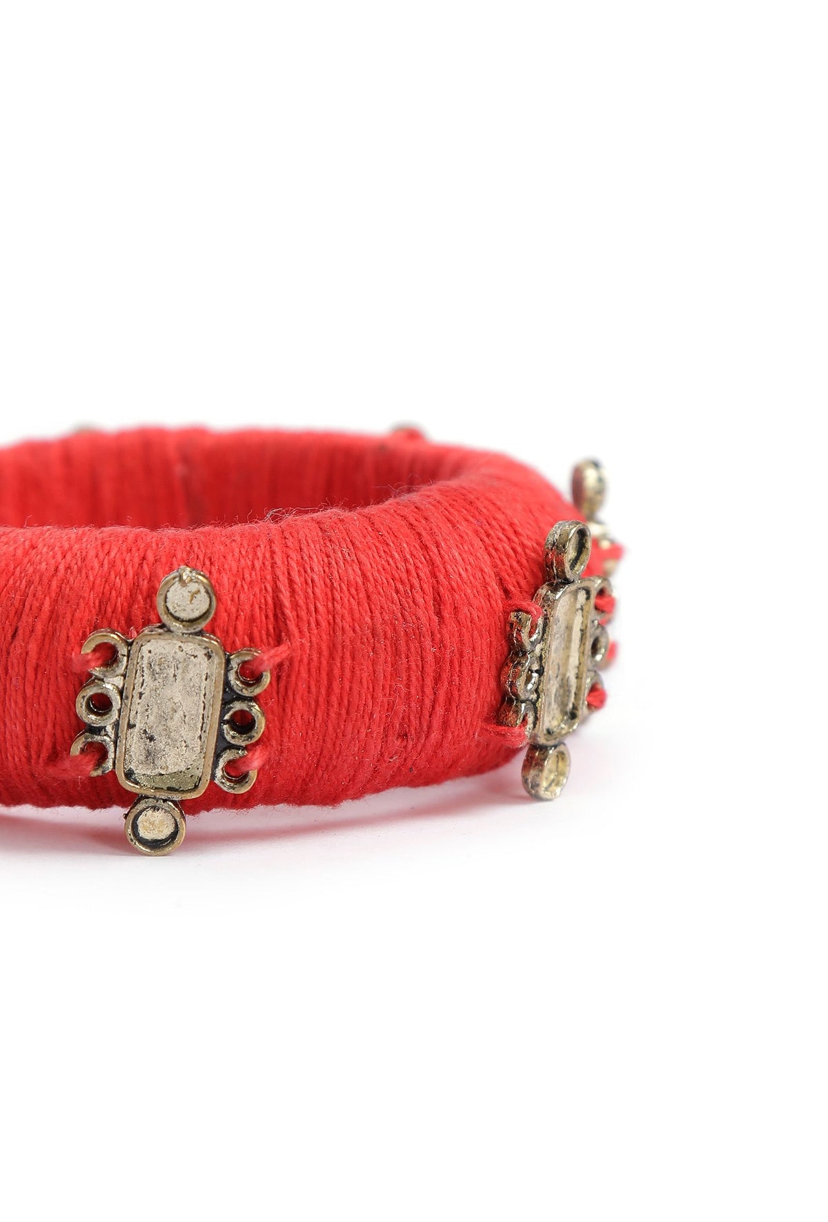 Tangerine Orange Thread Wooden Bangles サイズ 2.2（内径 約5.4cm）