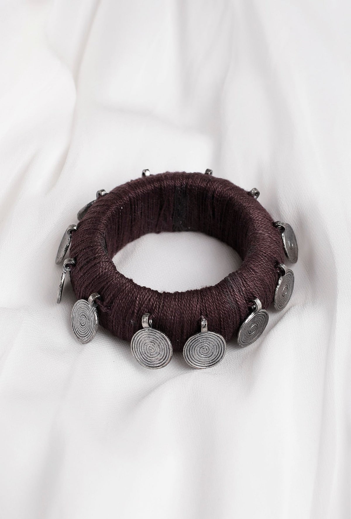 Brown Thread Wooden Bangles サイズ 2.4（内径 約5.7cm）