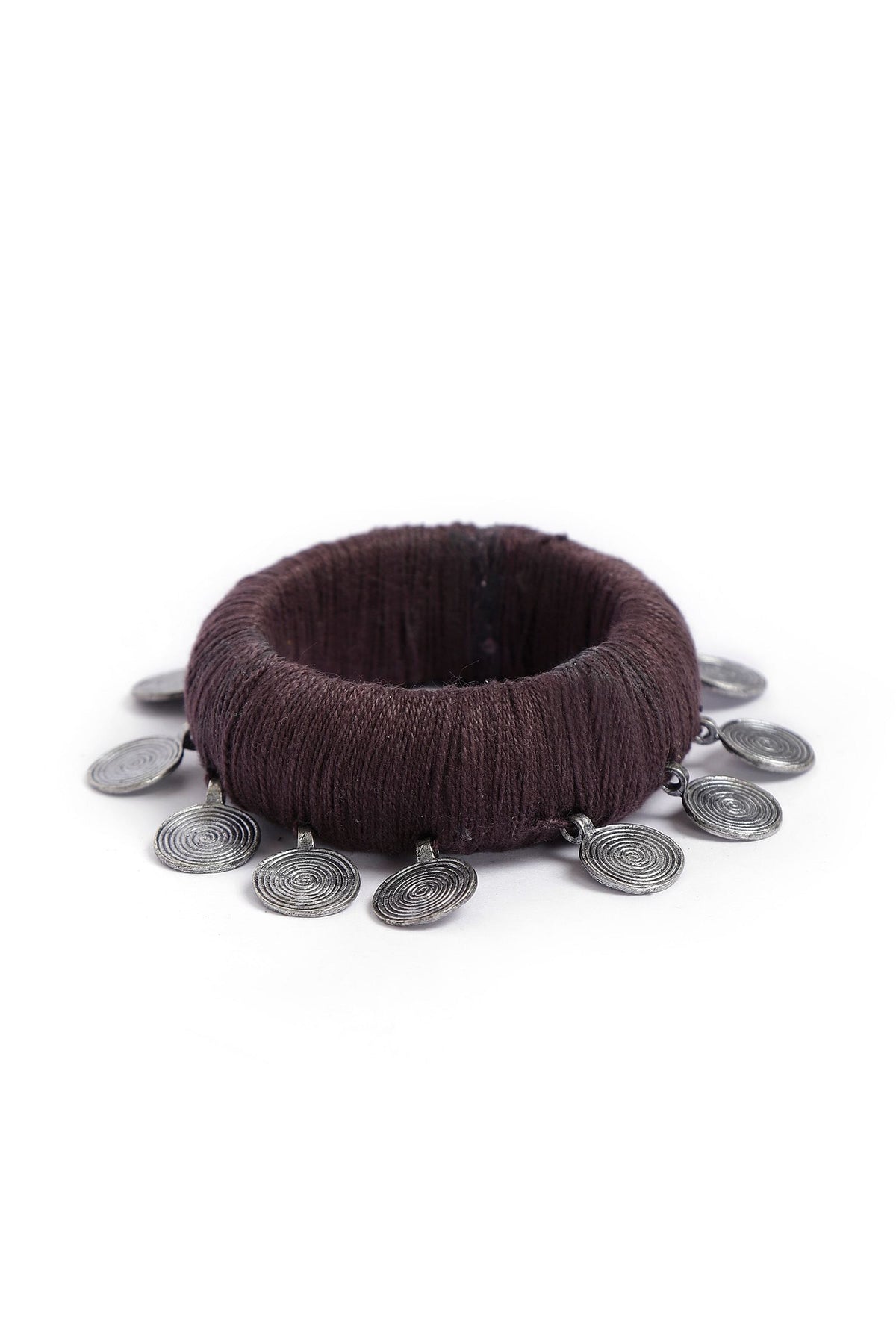 Brown Thread Wooden Bangles サイズ 2.2（内径 約5.4cm）