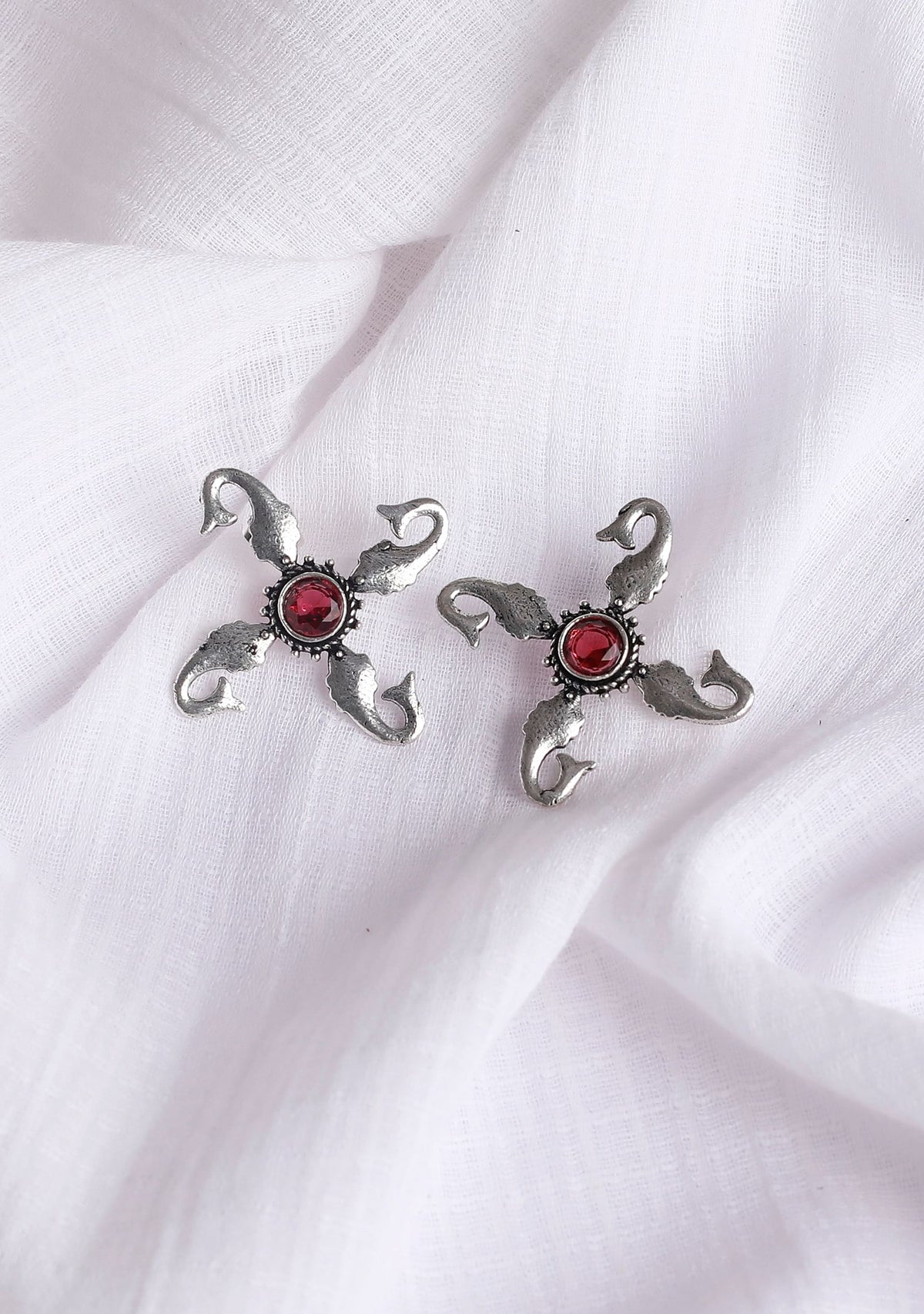 Rose Pink Brass Earrings