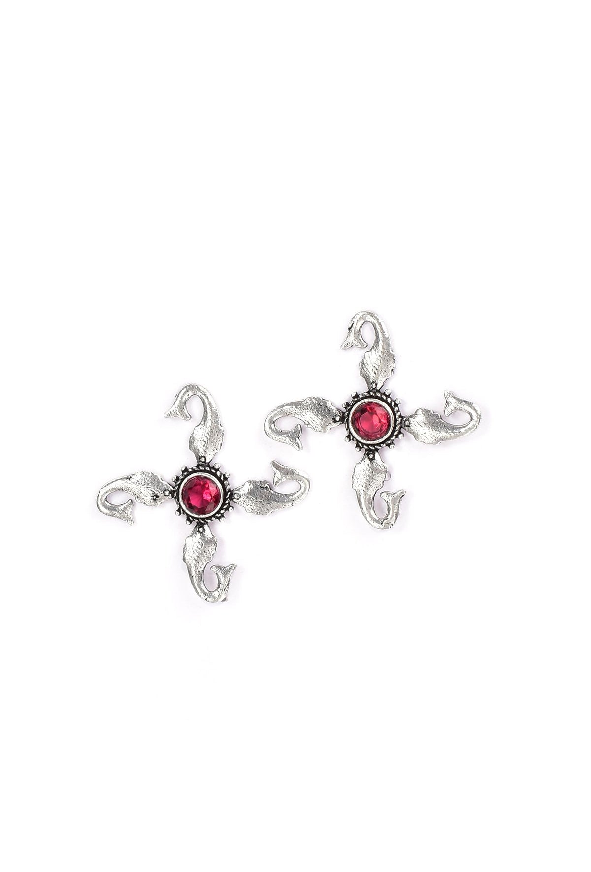 Rose Pink Brass Earrings