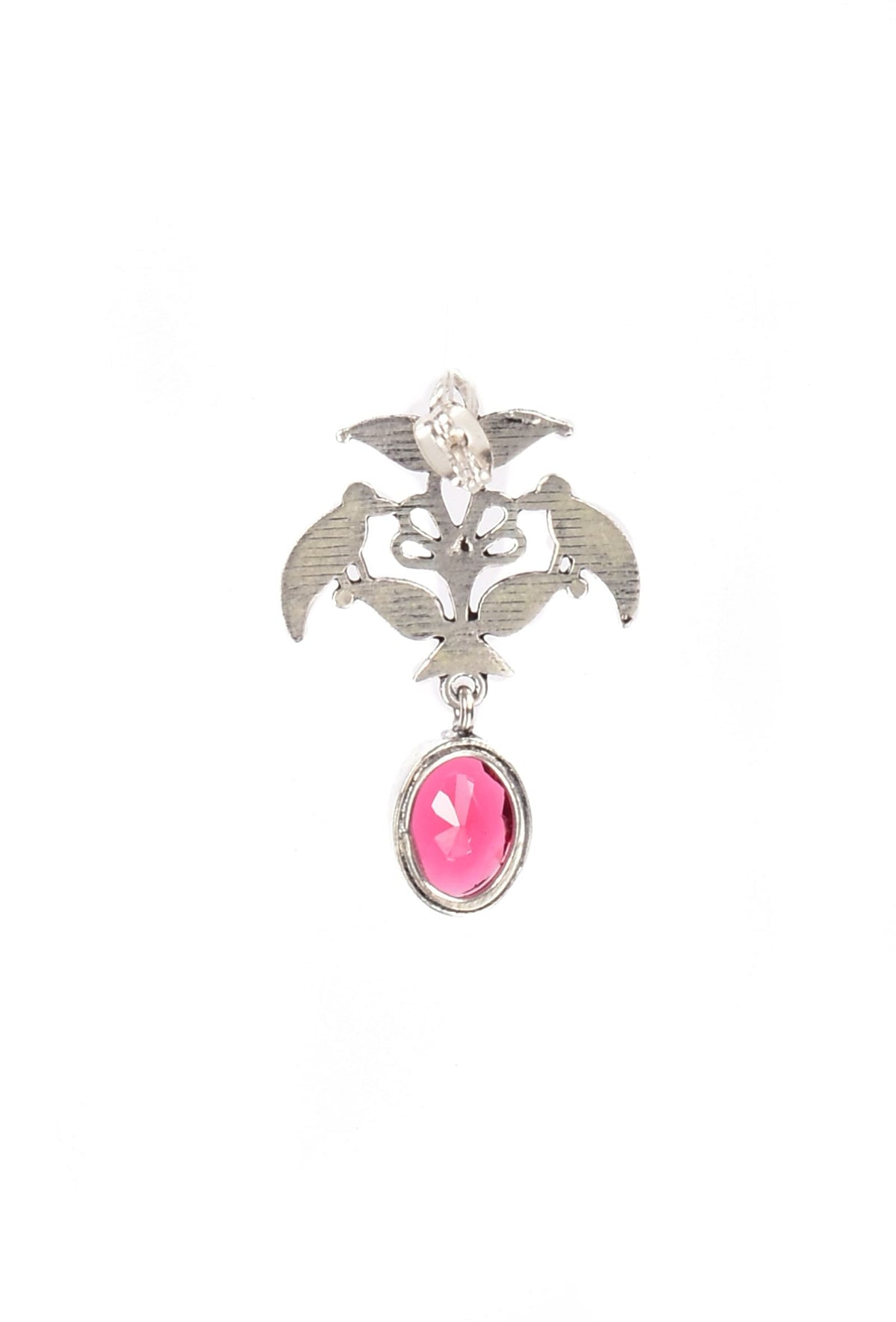 Ruby Red Brass Earrings