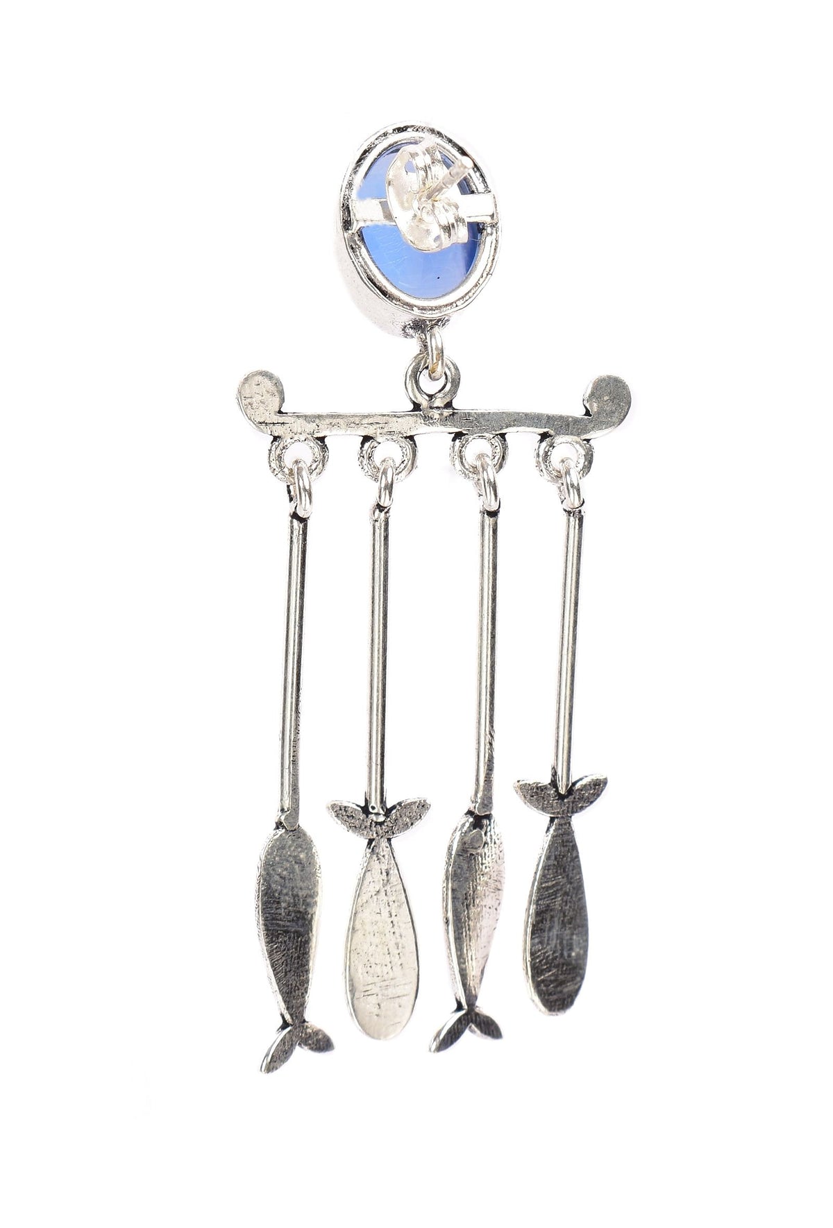 Marine Blue Brass Earrings