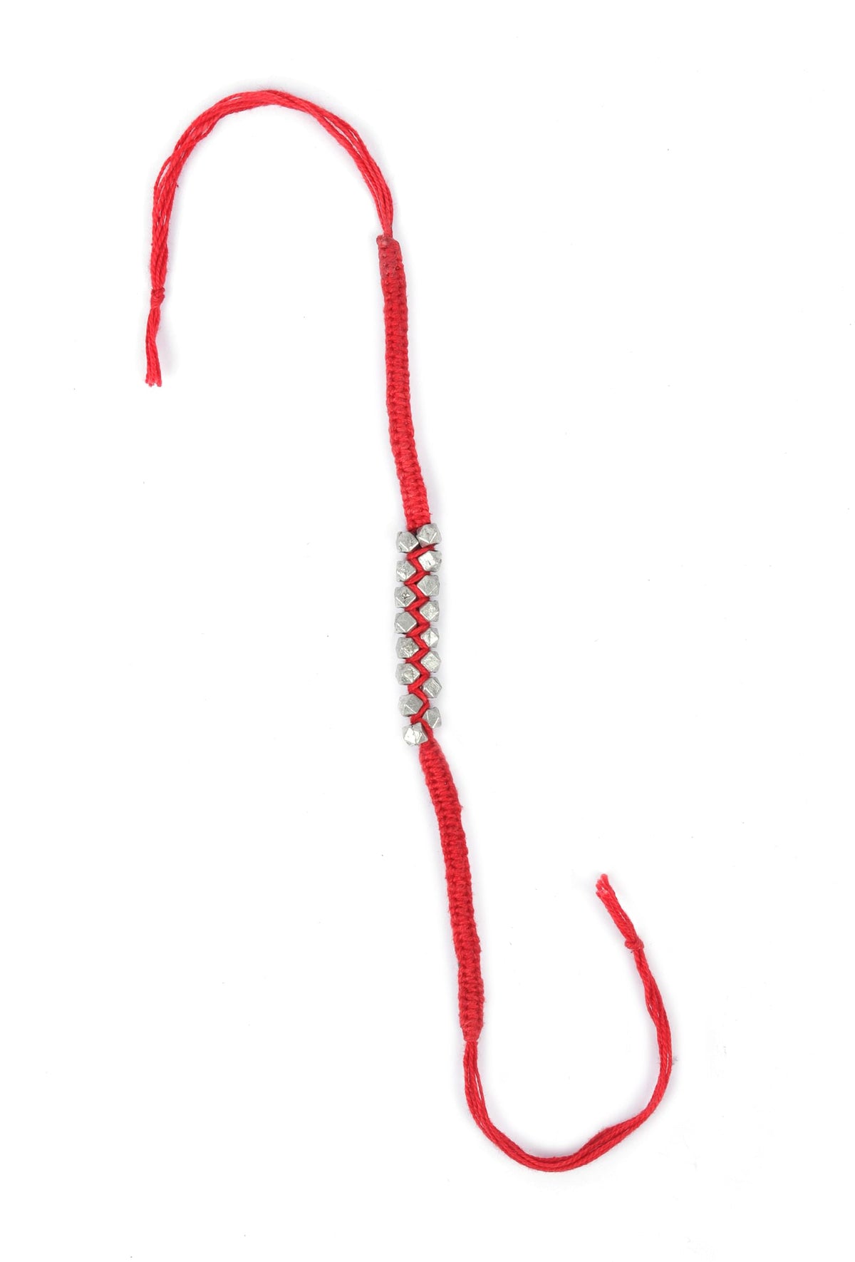 Set of 2: Lavanya Red Thread & Antique Plated Brass Beaded Anklets