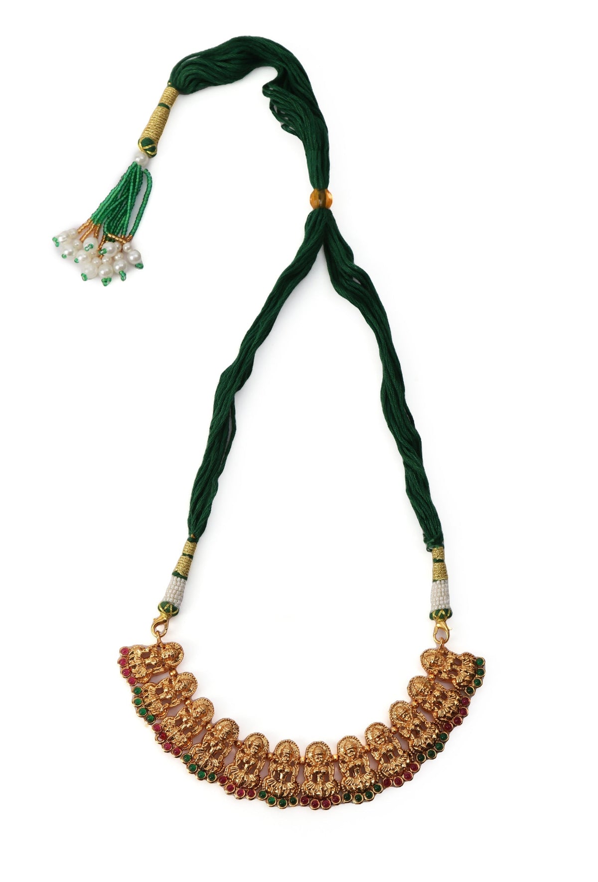 Divine Temple Jewellery Set In Alloy With Antique Finish