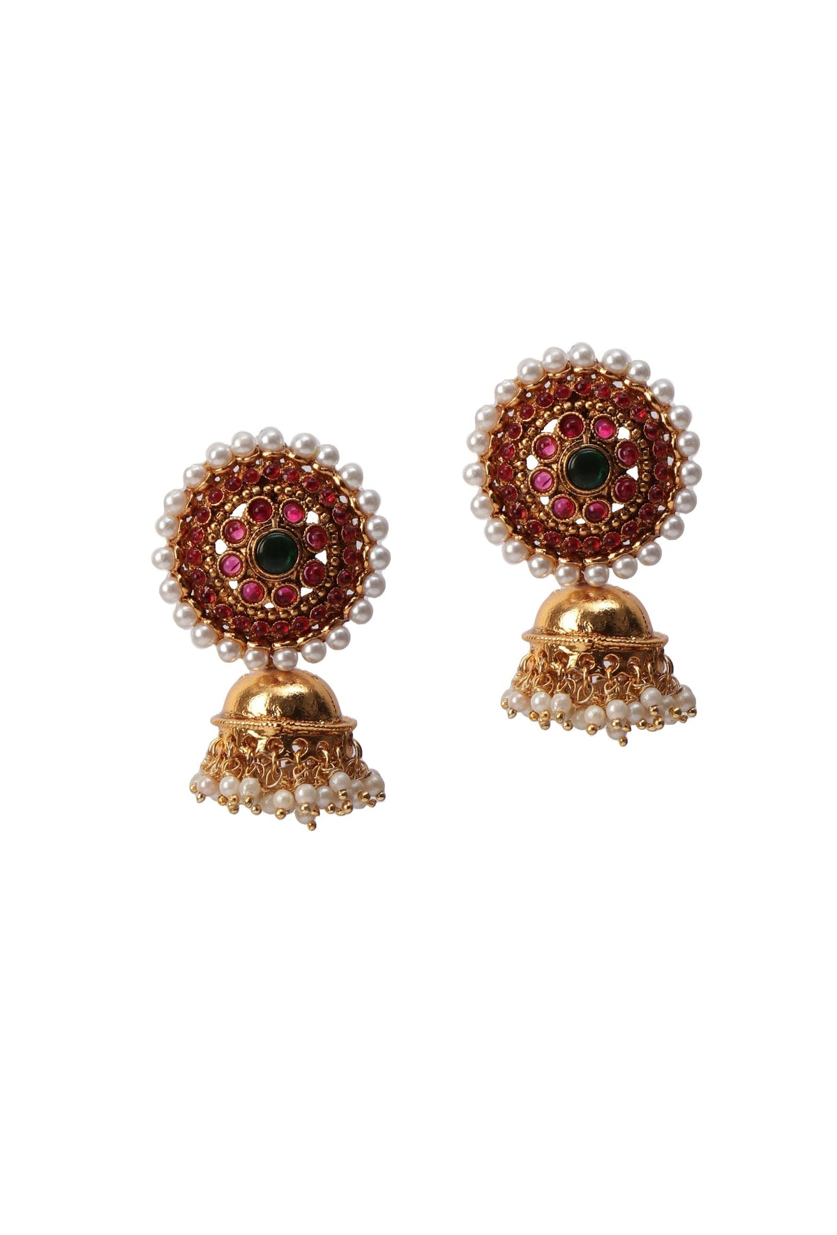 Stunning Guttapusalu Necklace & Jhumka Set In Antique Gold