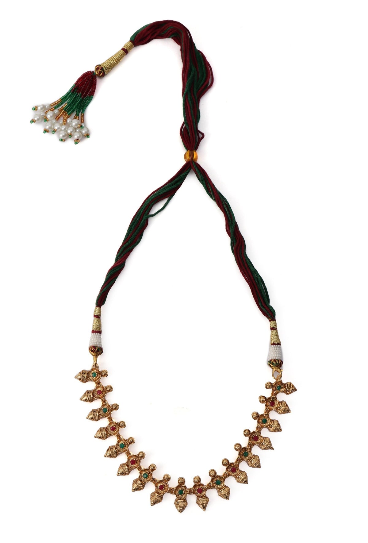 Antique Gold Finish Semi-Tribal Kemp Necklace Set