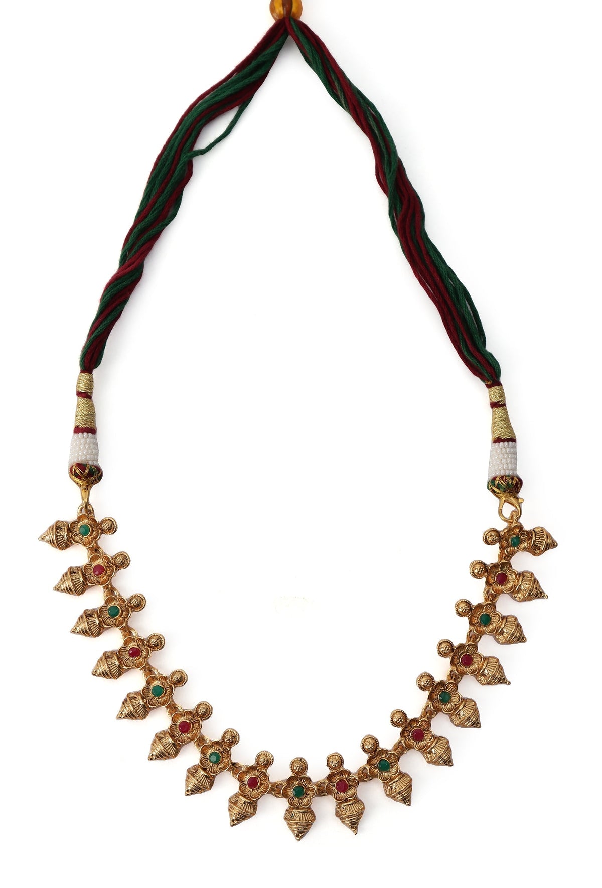 Antique Gold Finish Semi-Tribal Kemp Necklace Set