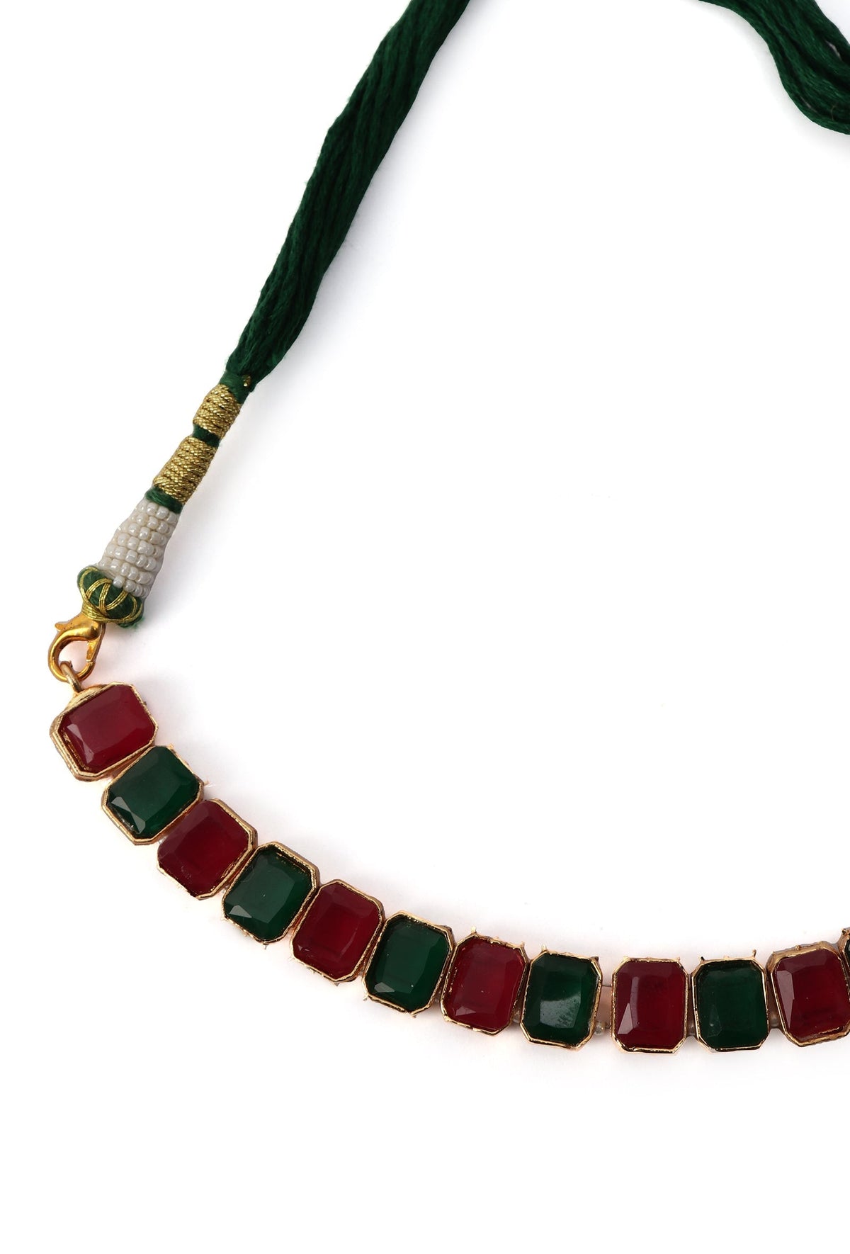Simple Sufi Style Choker Set With Antique Gold Finish