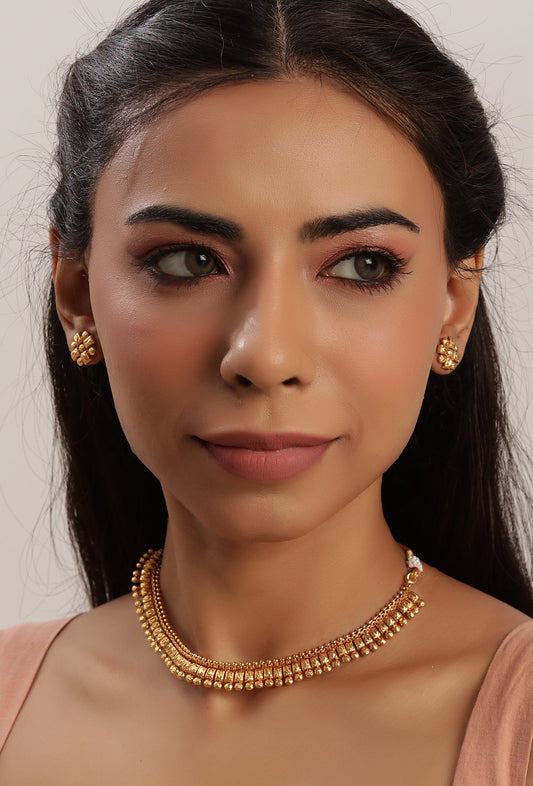 Maharashtrian Inspired Copper Jewellery Set With Antique Finish