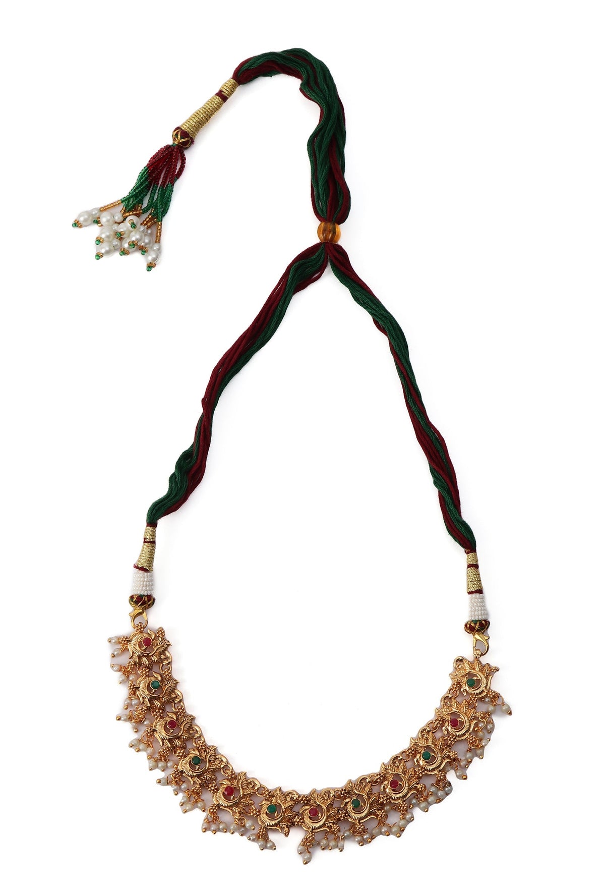 Peacock Inspired Antique Gold Finish Jewellery Set