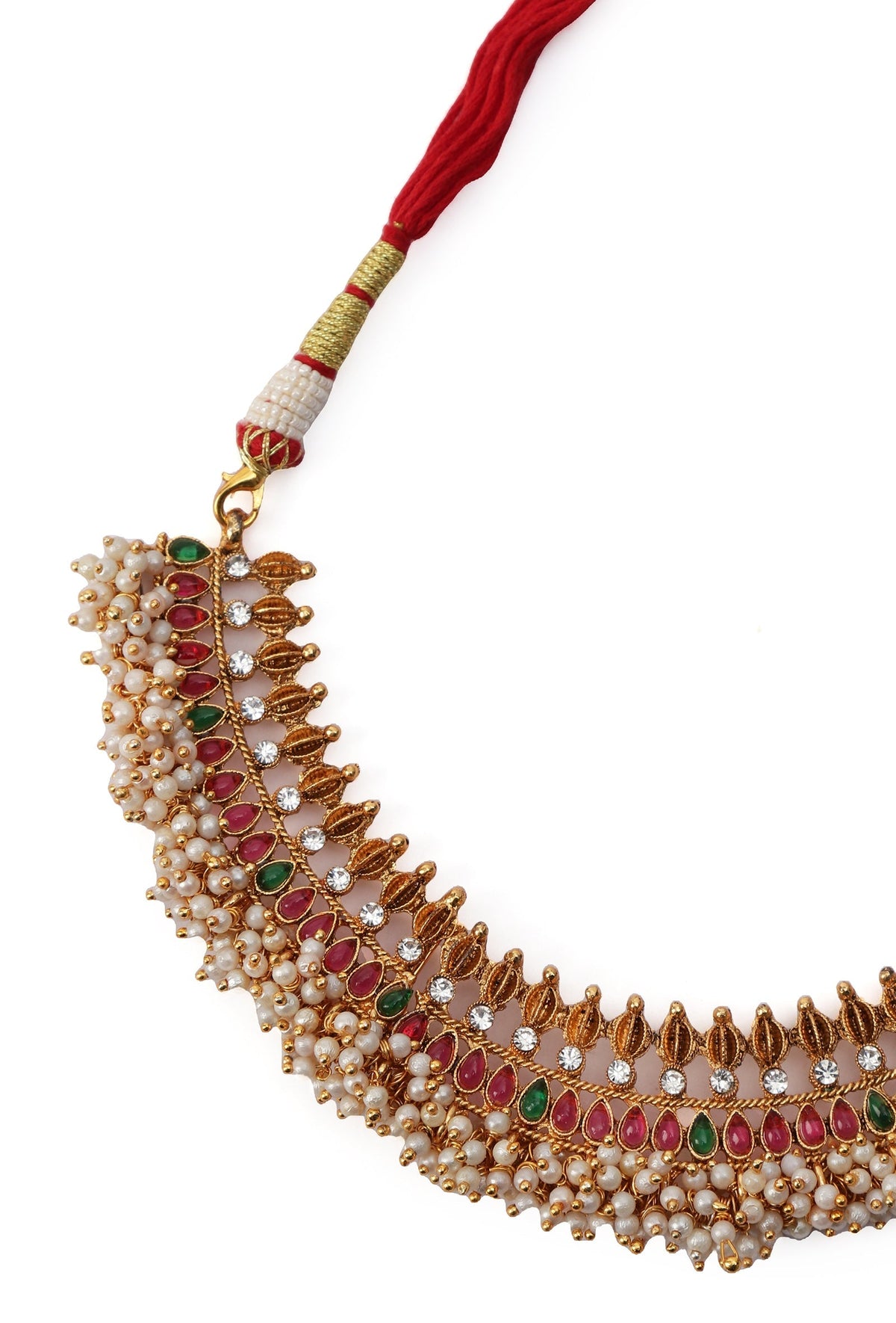 Traditional Alloy Guttapusalu Jewellery Set With Pair Of Jhumkas
