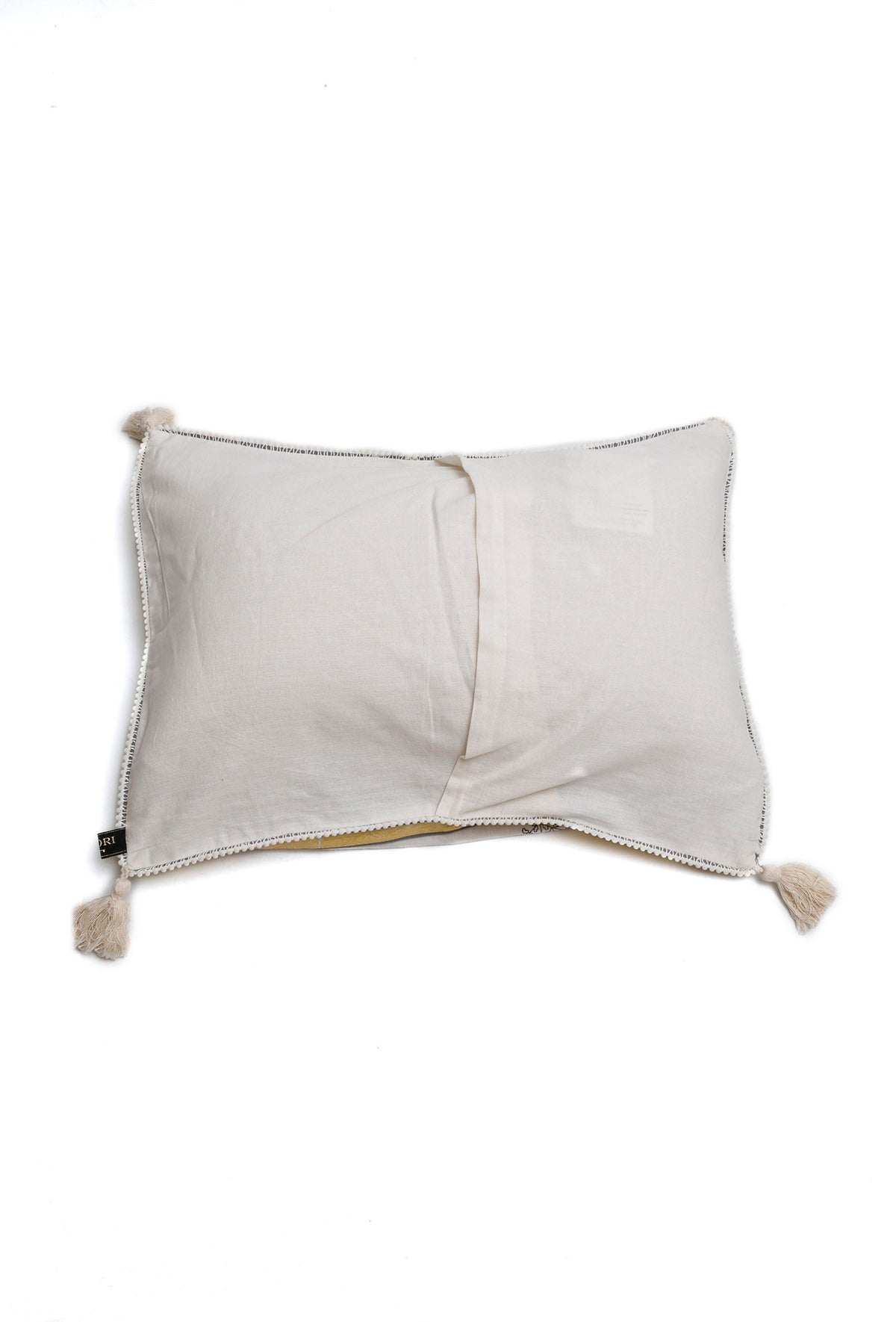 Set of 2: Summer Yellow Floral Handblock Cotton Cushion Covers