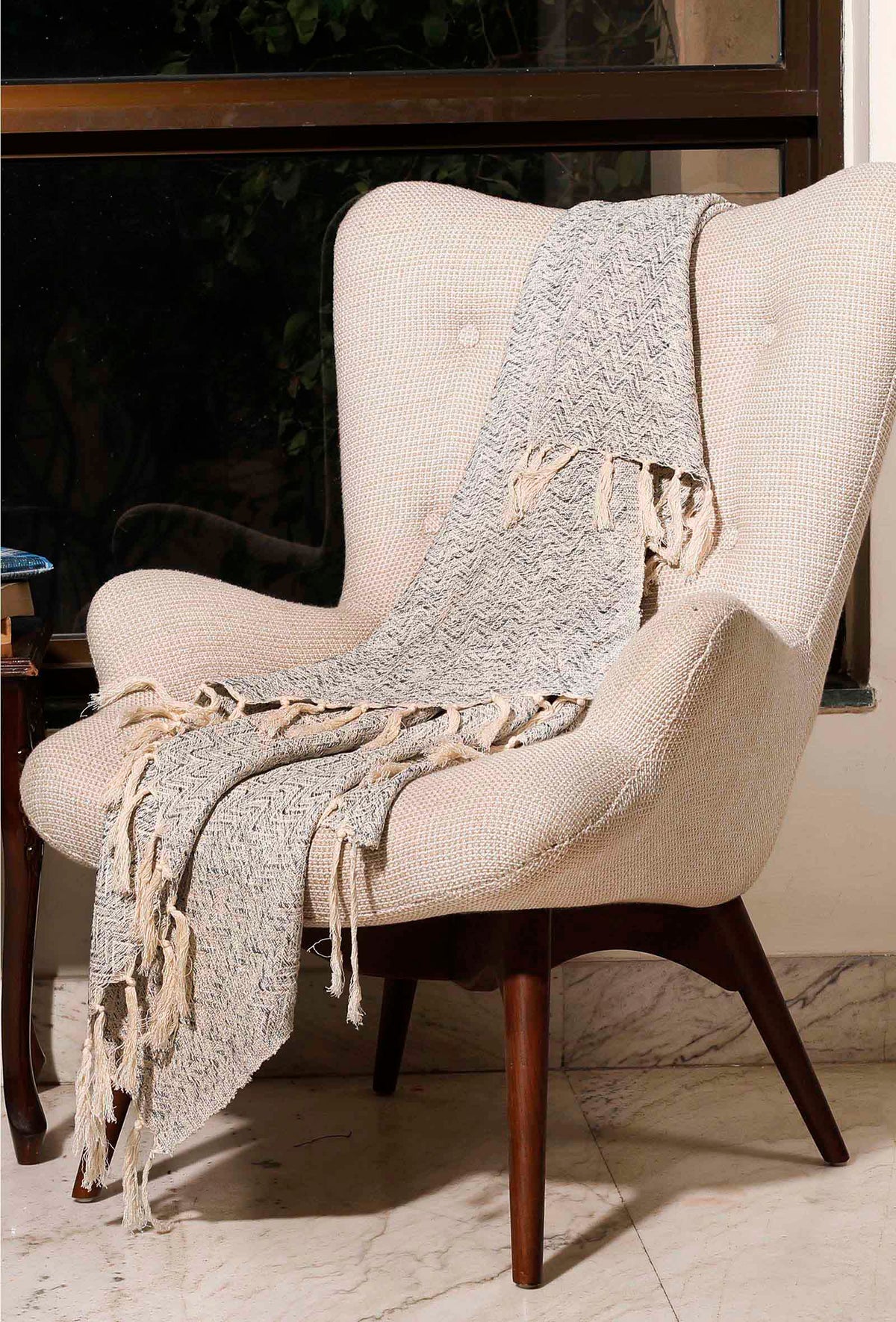 Mora Cream Handloom Throw