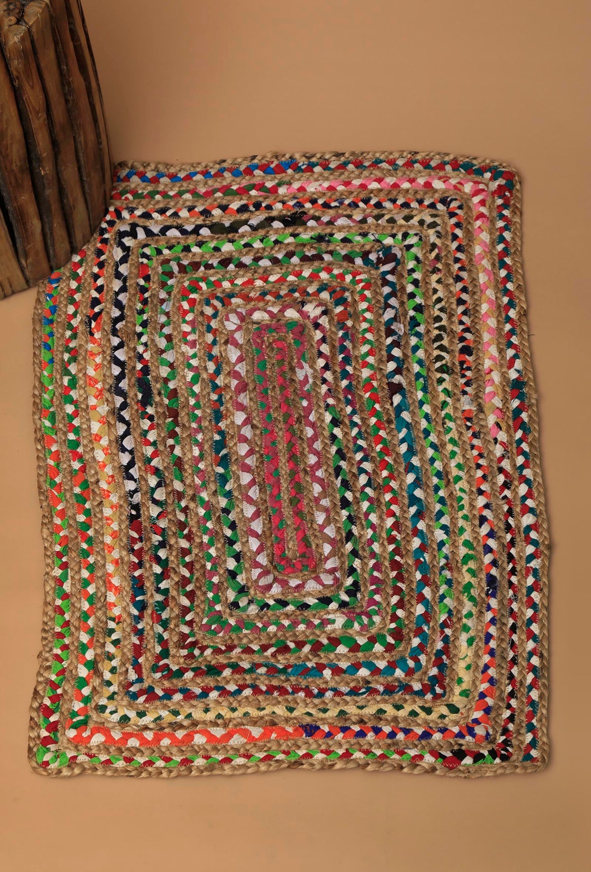 Cadecene Zig Zag Contrast Handcraft Jute Rug