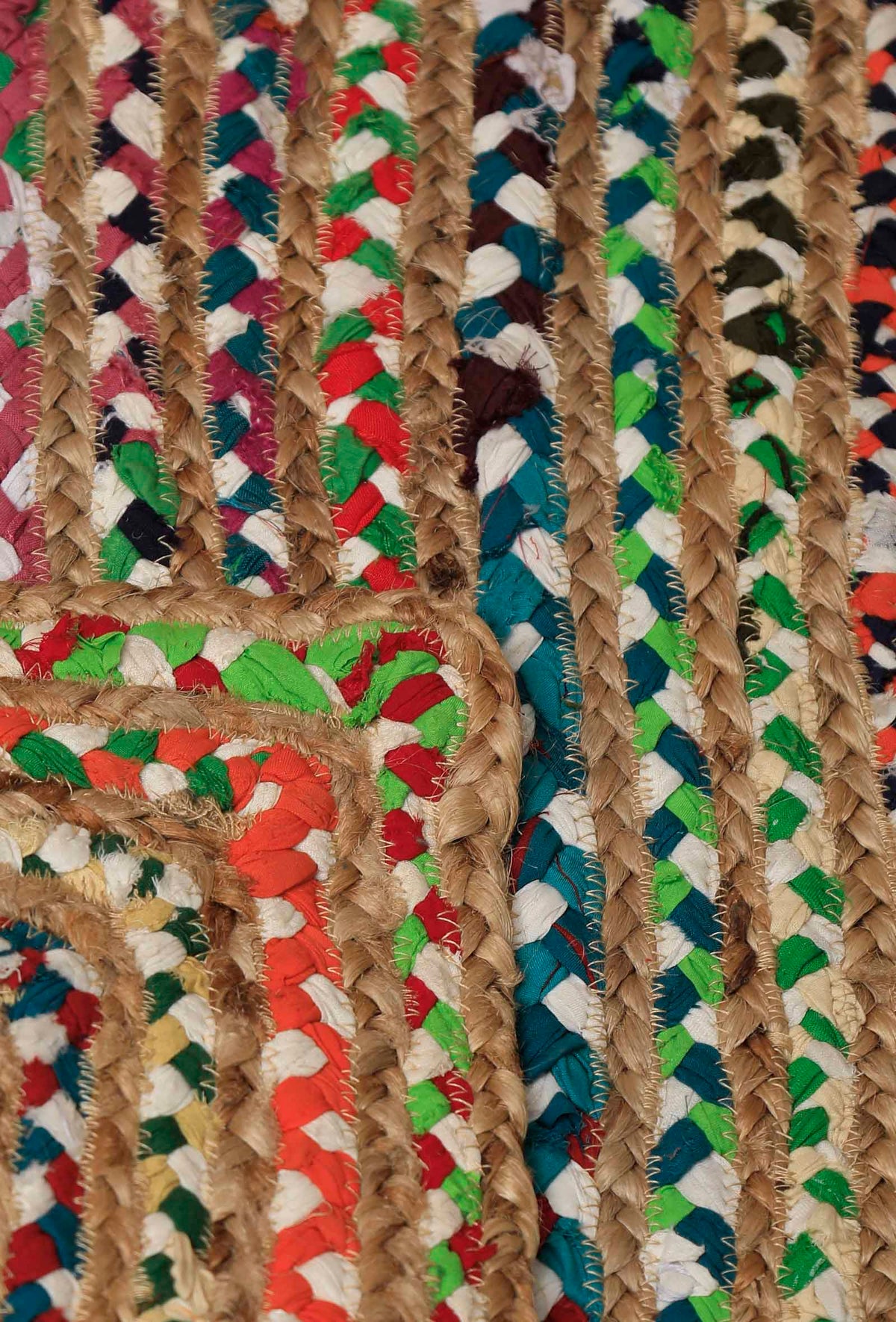 Cadecene Zig Zag Contrast Handcraft Jute Rug