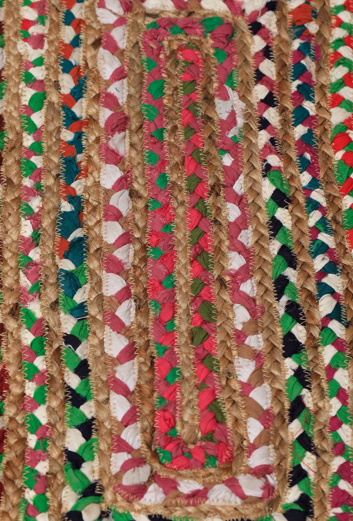Cadecene Zig Zag Contrast Handcraft Jute Rug