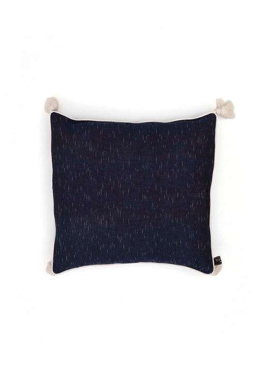 Set of 2: Amber Blue Ikat Cotton Cushion Covers