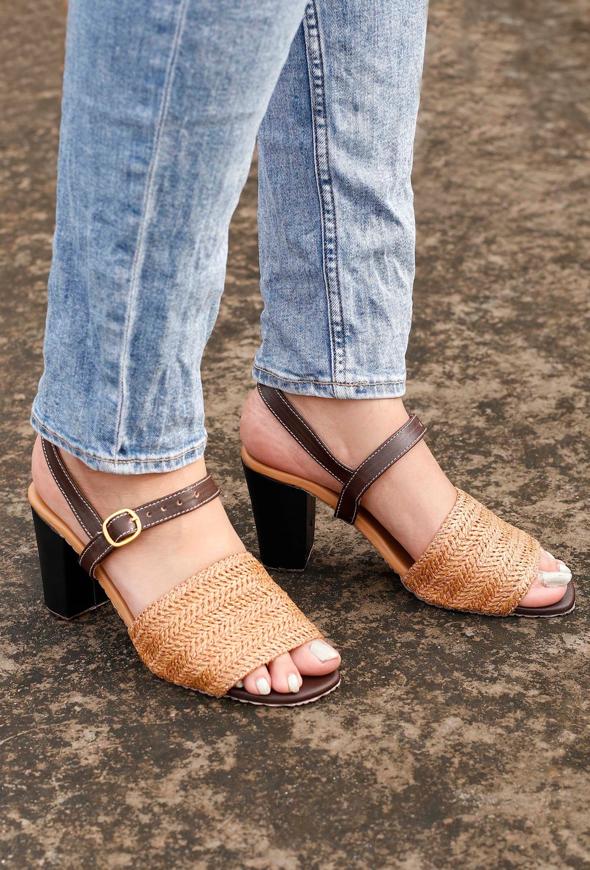 Blanca Raffia Weave Strap Sandals サイズ EU41