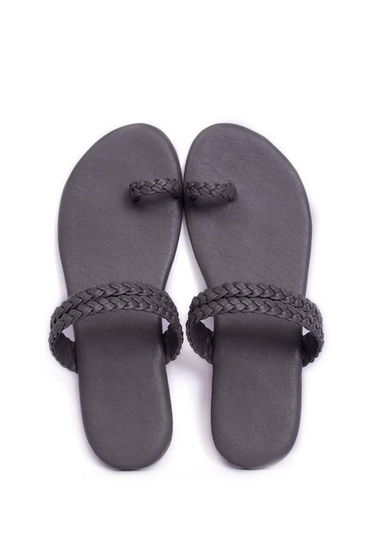 Grey Knotted Cruelty Free Leather Sandals サイズ EU38