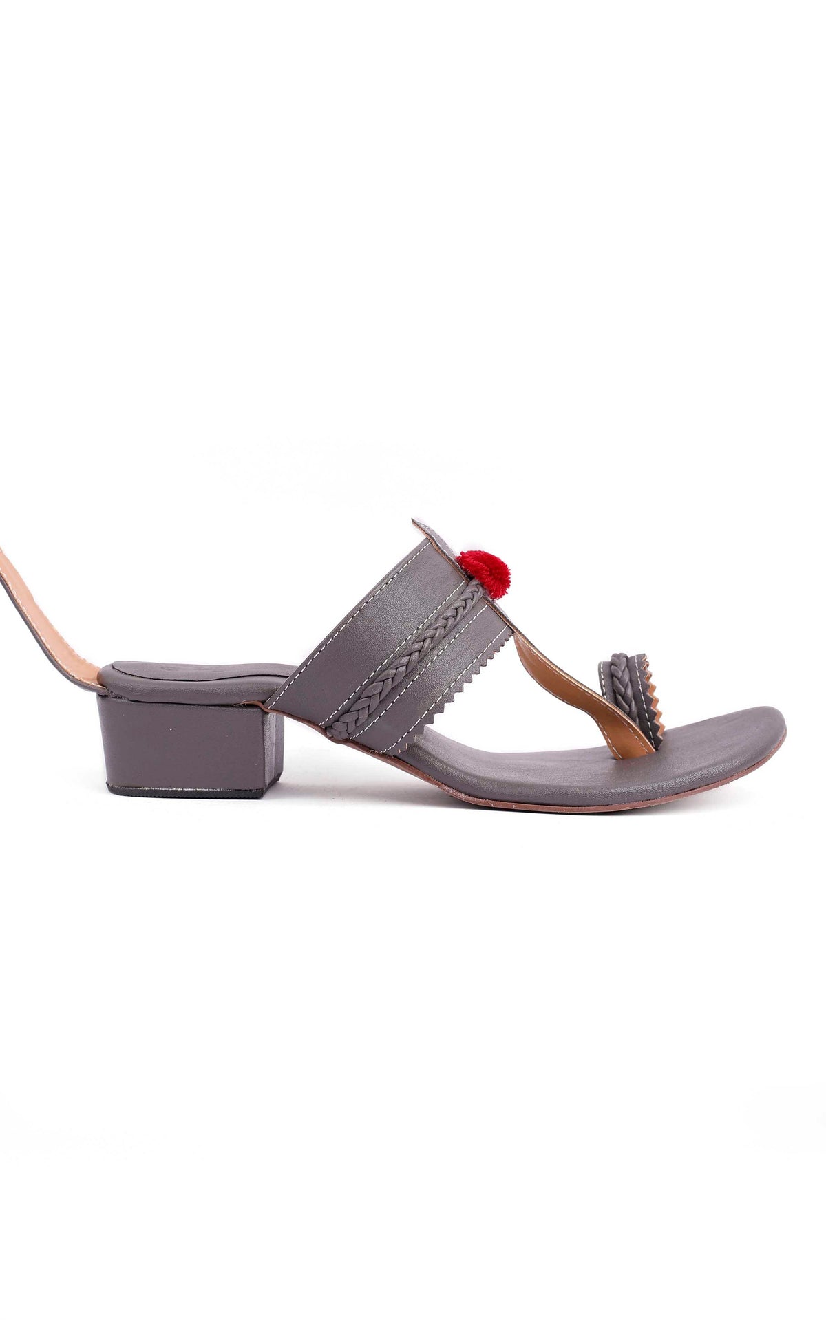 Sara Dark Grey Cruelty Free Leather Heels Sandals サイズ EU37