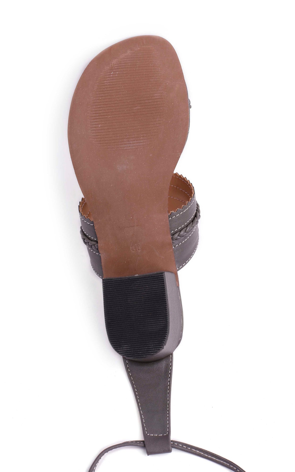 Sara Dark Grey Cruelty Free Leather Heels Sandals サイズ EU35