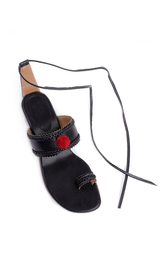 Jade Black Cruelty Free Leather Heels Sandals サイズ EU38