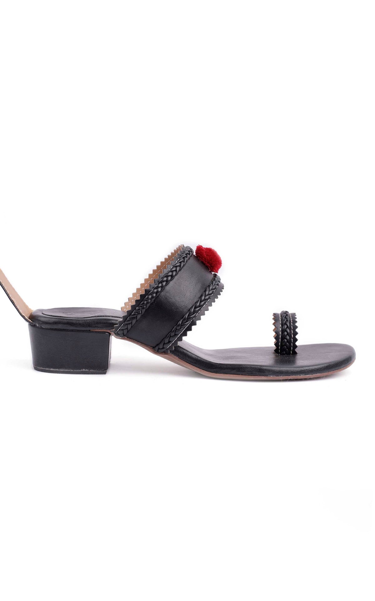 Jade Black Cruelty Free Leather Heels Sandals サイズ EU38