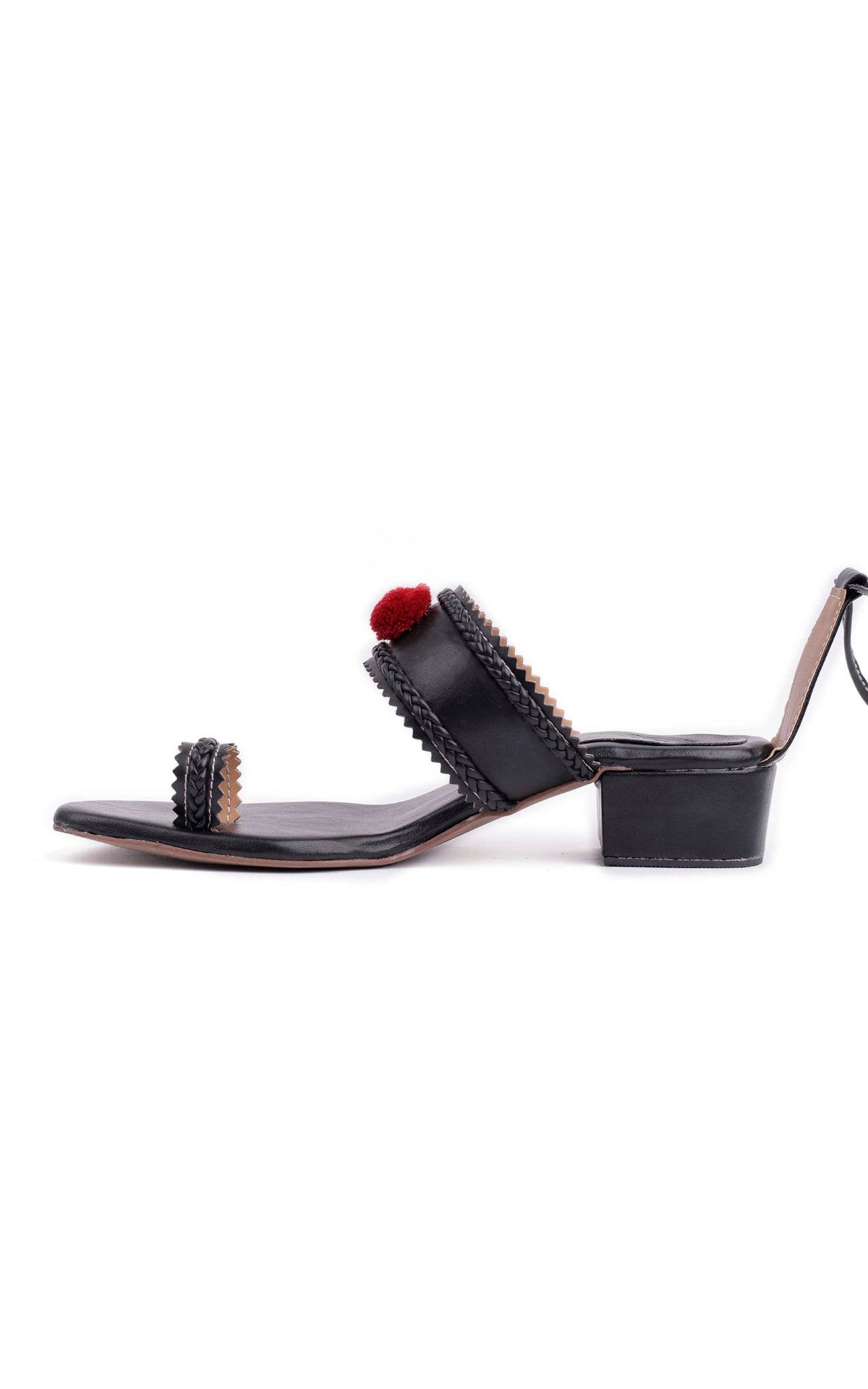 Jade Black Cruelty Free Leather Heels Sandals サイズ EU39
