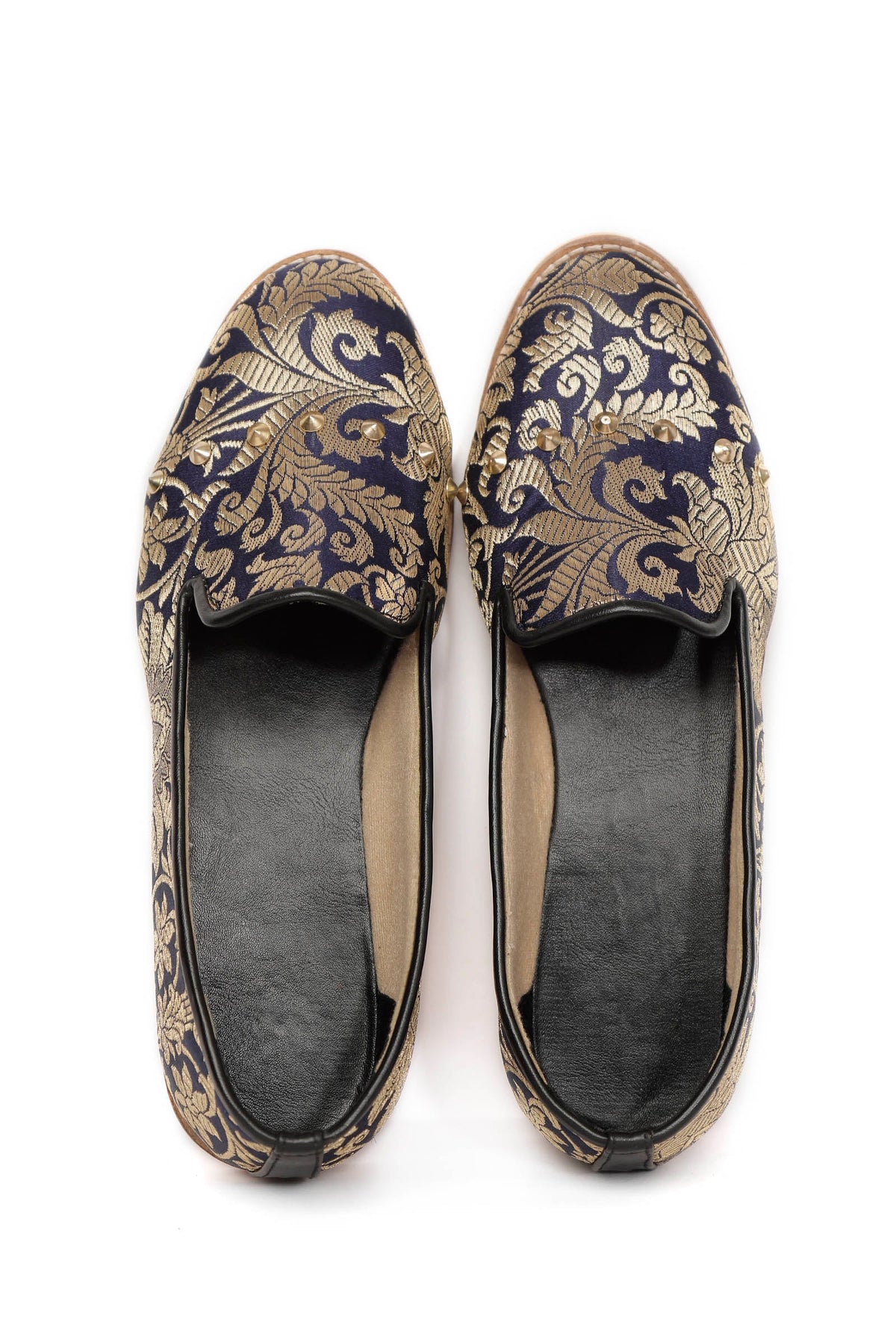 Royal Blue Brocade Loafers サイズ EU37