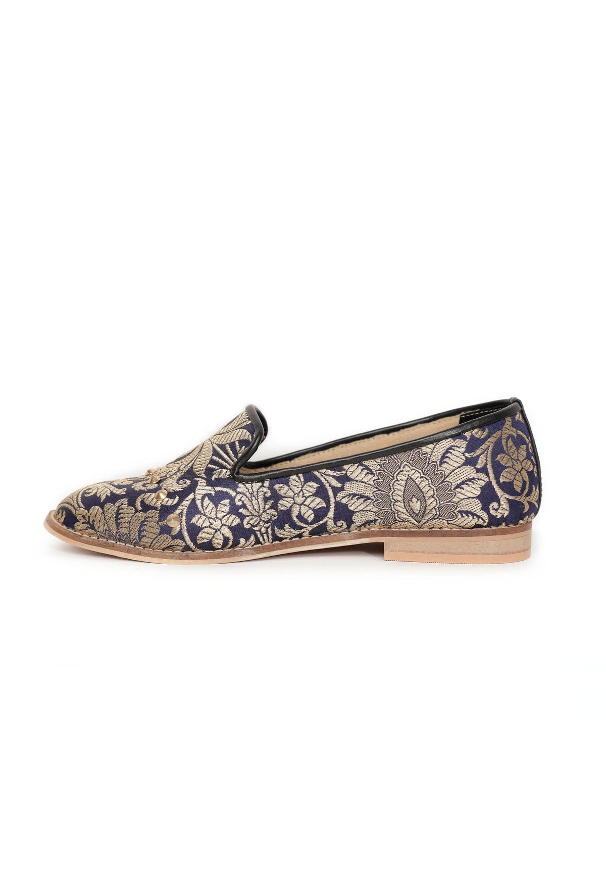 Royal Blue Brocade Loafers サイズ EU37