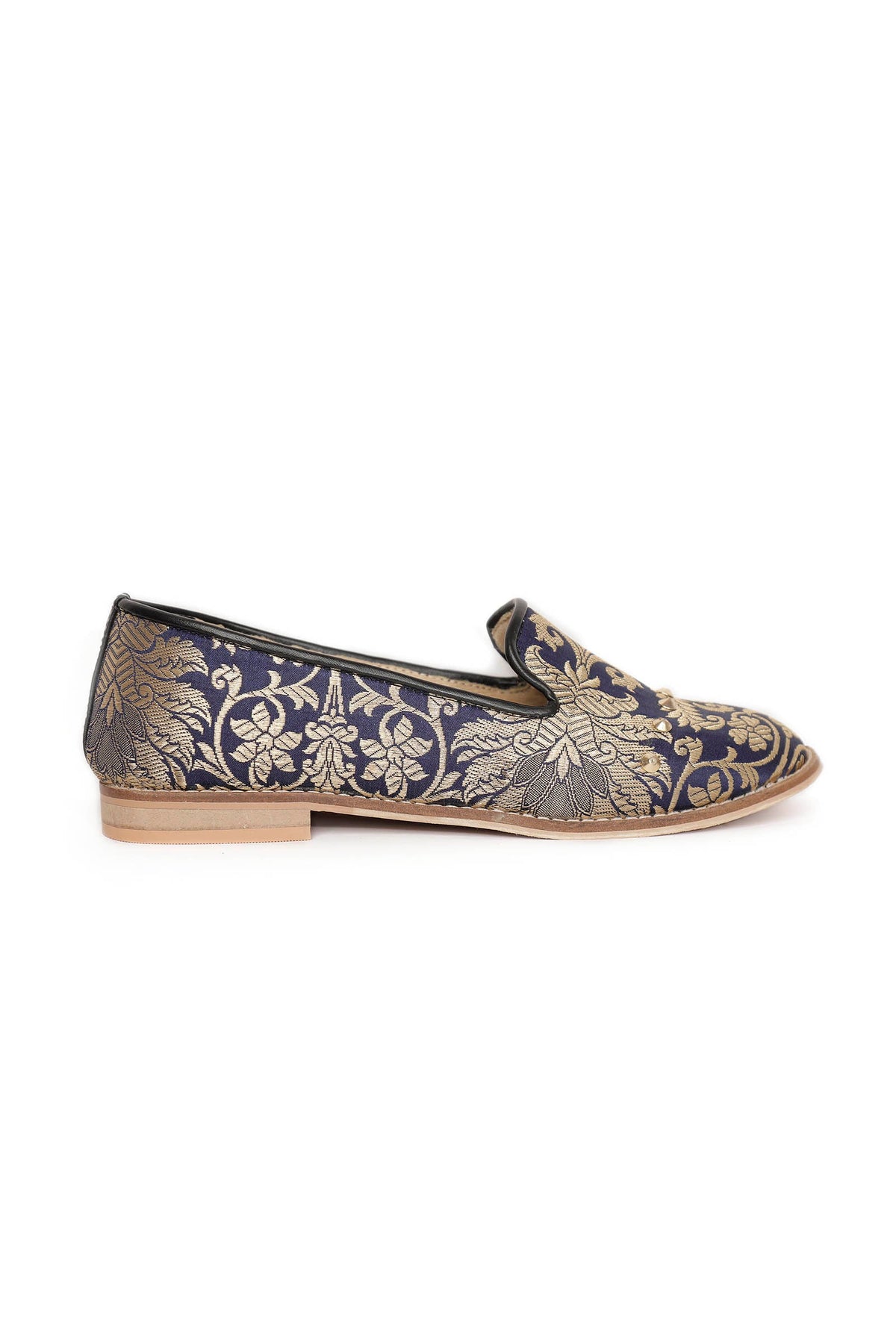 Royal Blue Brocade Loafers サイズ EU37