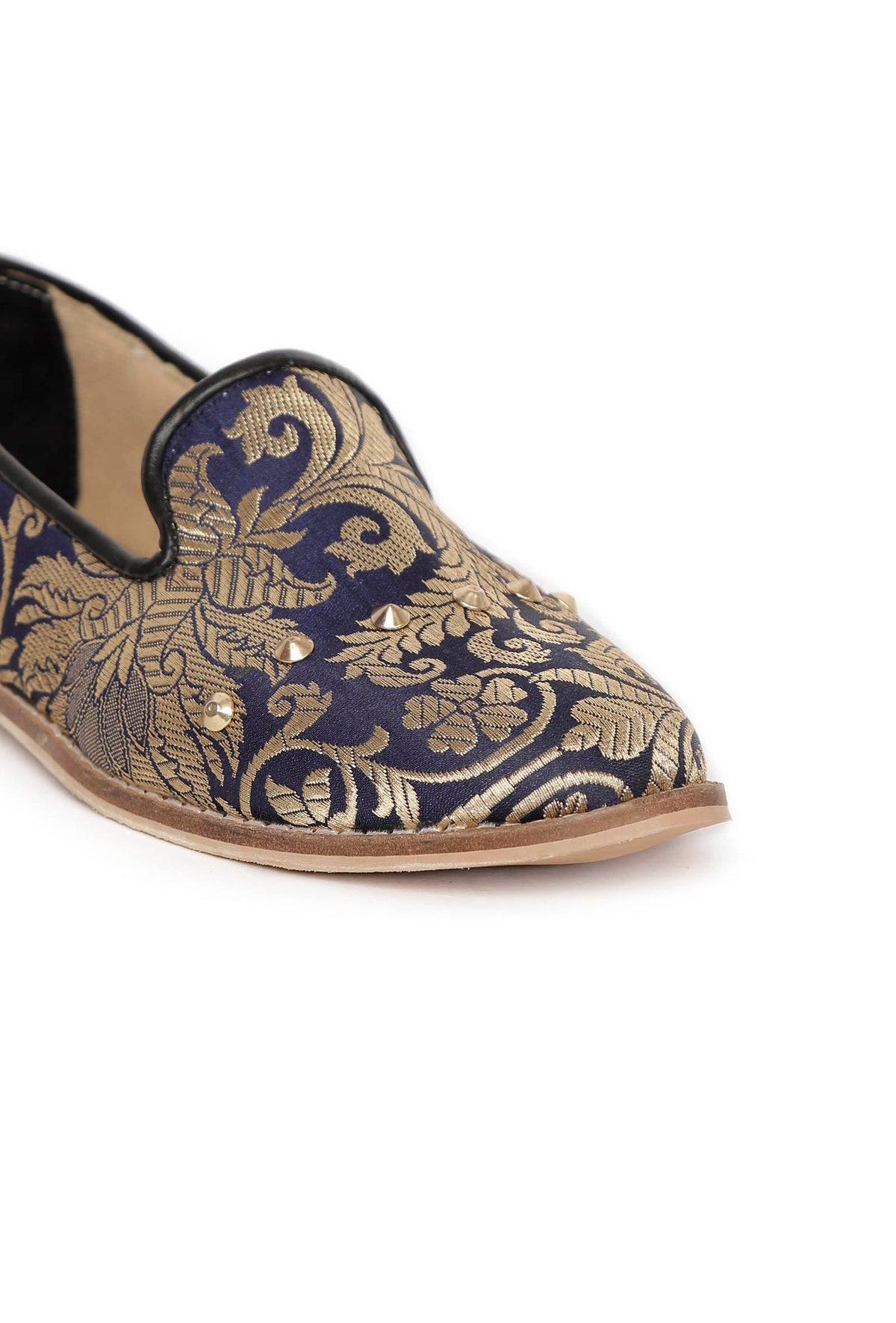 Royal Blue Brocade Loafers サイズ EU37