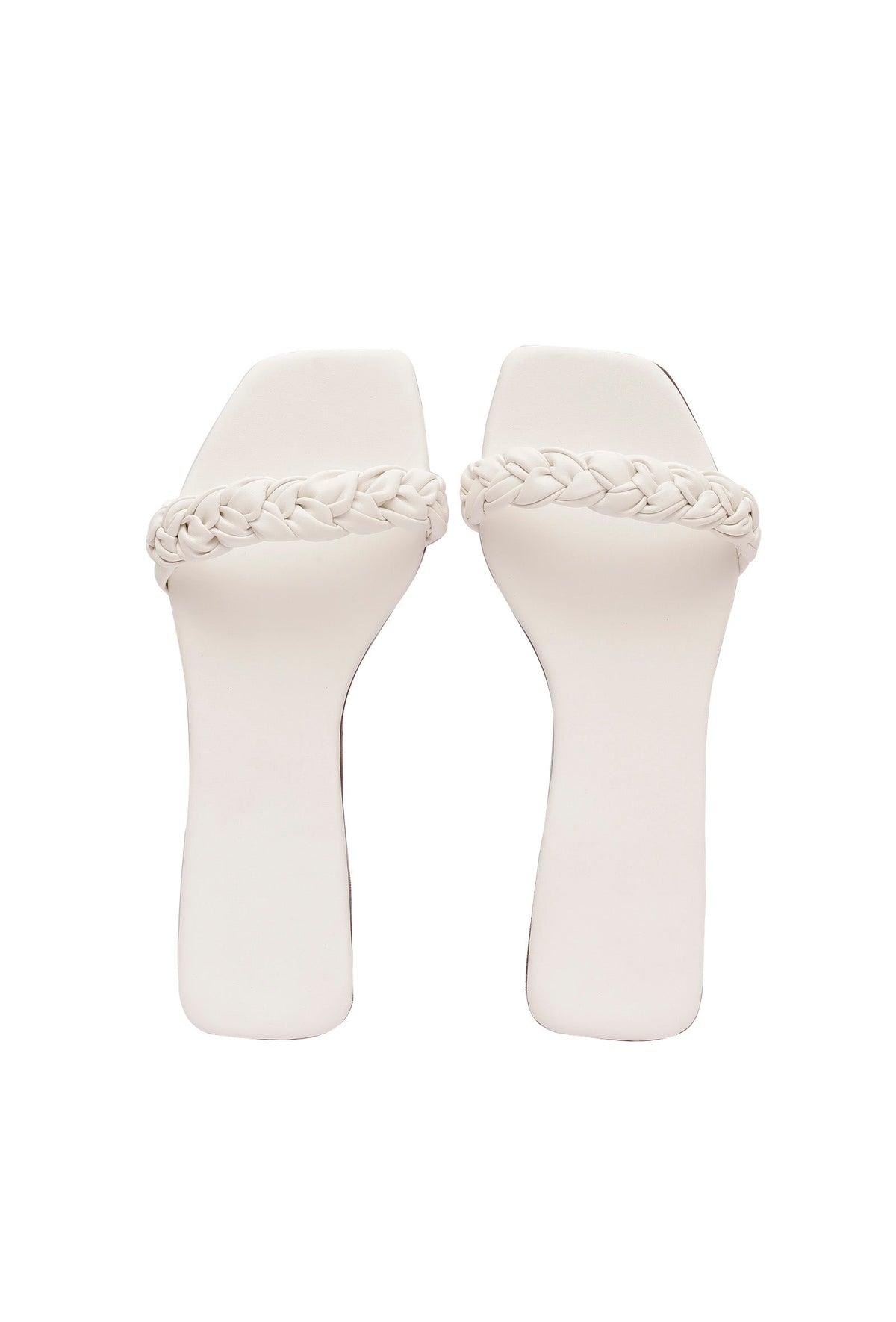 Daisy White Braided Cruelty Free Leather Flats サイズ EU35