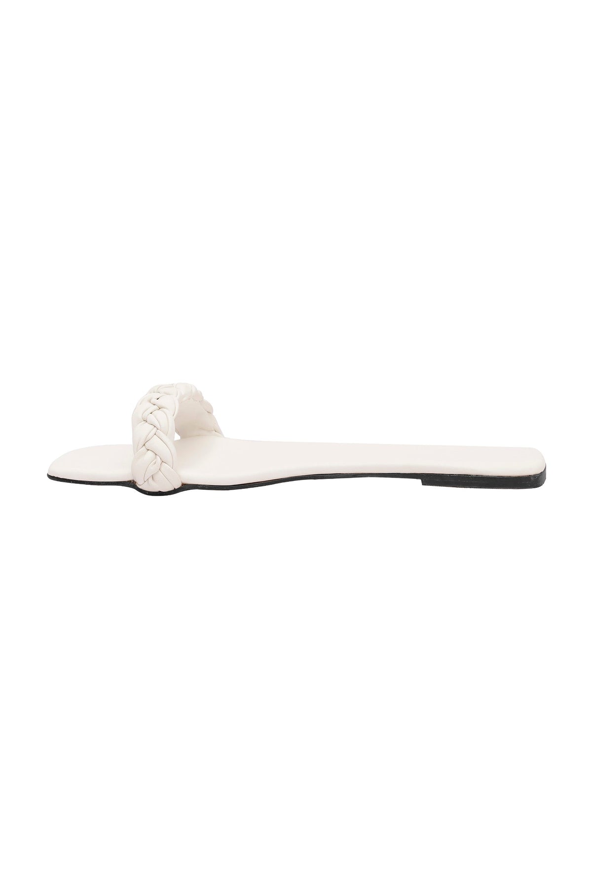 Daisy White Braided Cruelty Free Leather Flats サイズ EU40