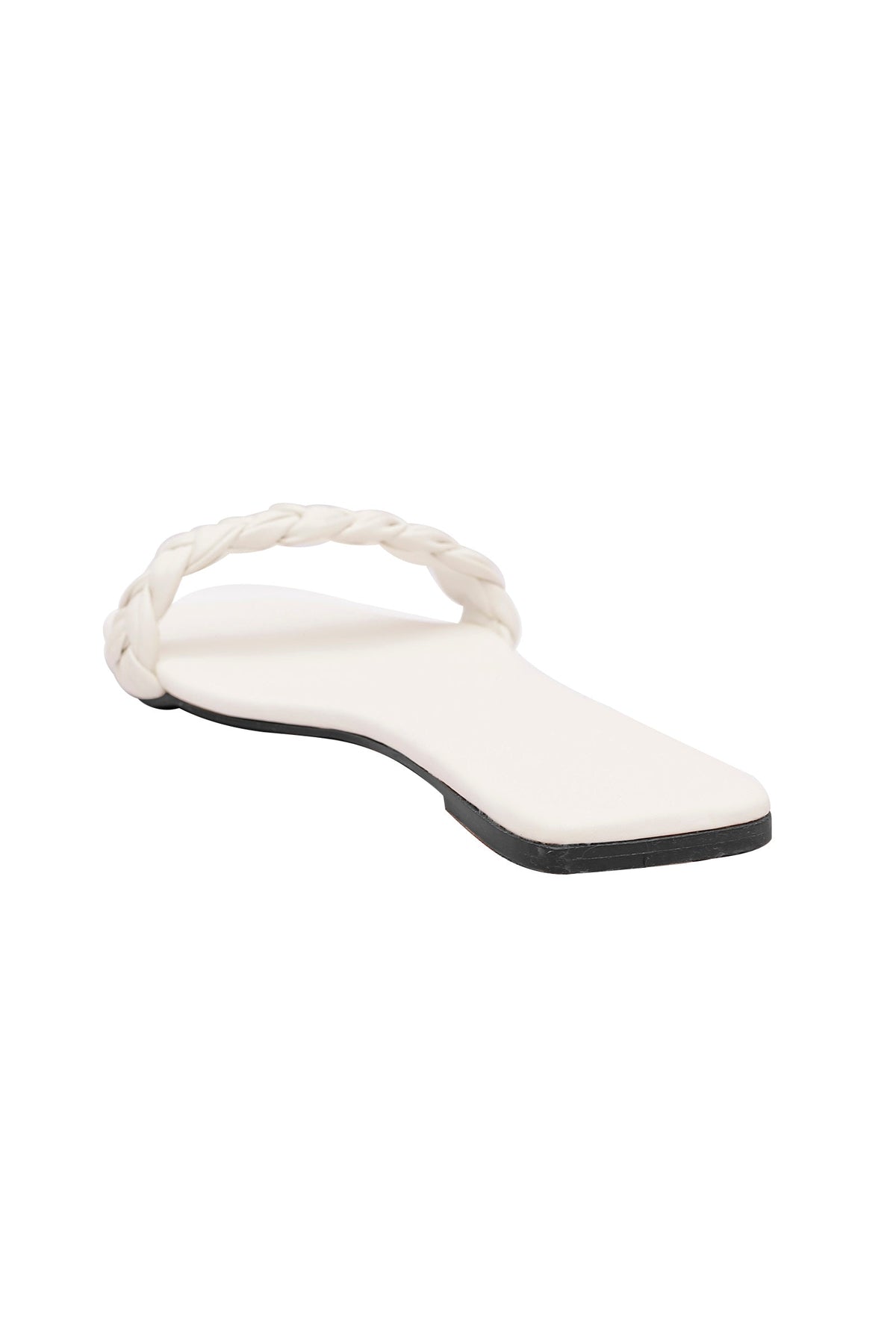 Daisy White Braided Cruelty Free Leather Flats サイズ EU38