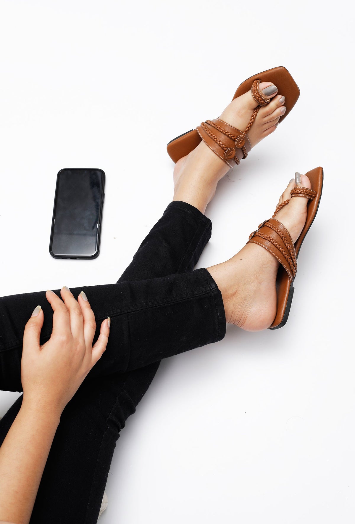 Brown Cruelty Free Leather Kolhapuri サイズ EU38