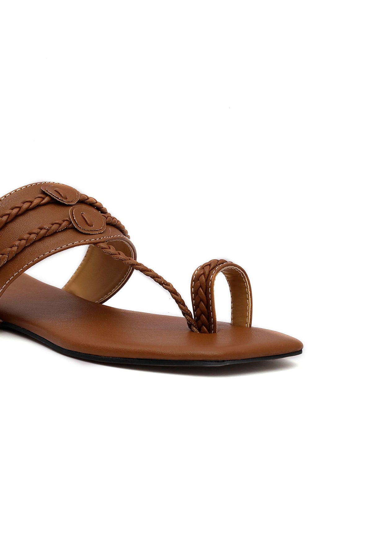 Brown Cruelty Free Leather Kolhapuri サイズ EU36