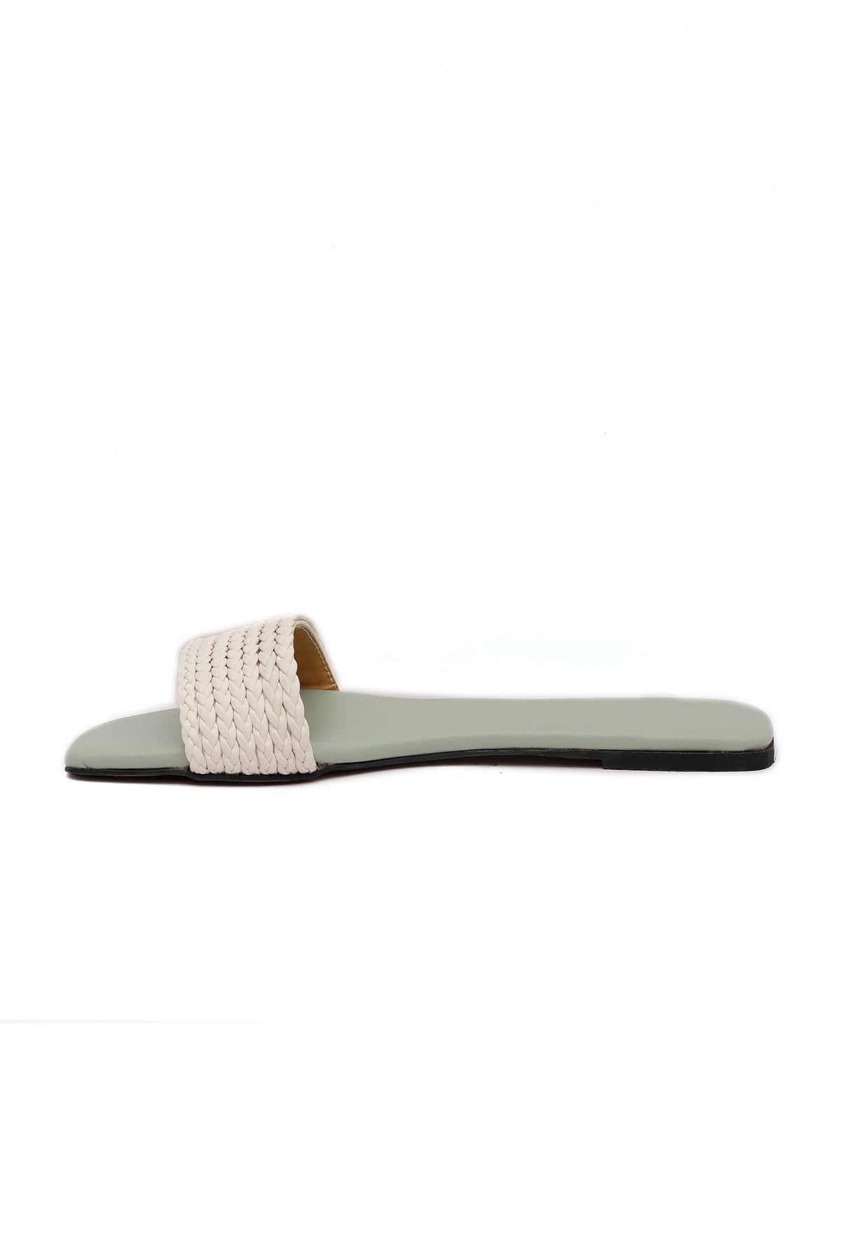 Sage Green Braided Cruelty Free Leather Flats サイズ EU41