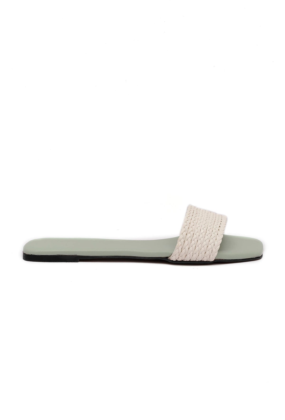 Sage Green Braided Cruelty Free Leather Flats サイズ EU41