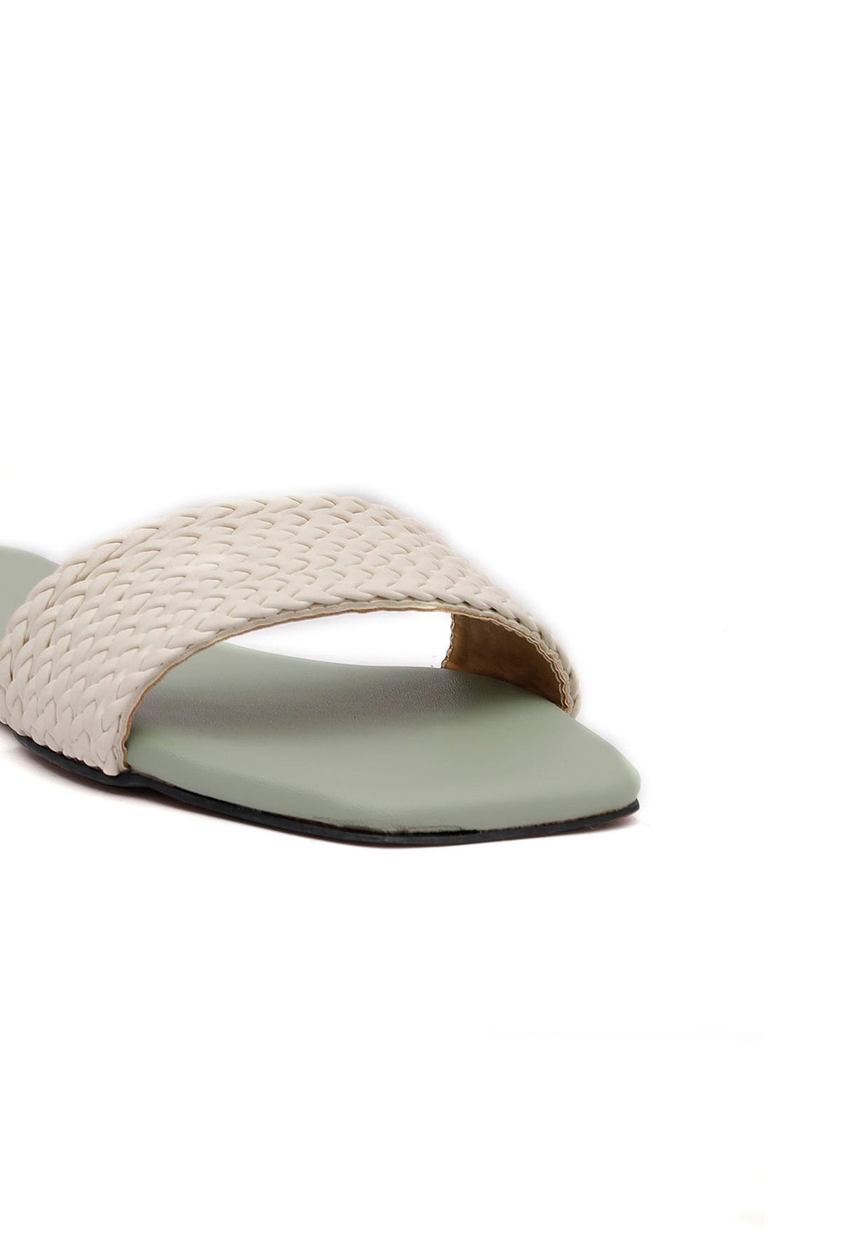 Sage Green Braided Cruelty Free Leather Flats サイズ EU35