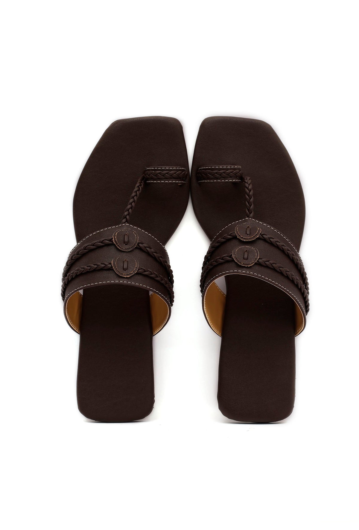 Dark Brown Cruelty Free Leather Kolhapuri サイズ EU36
