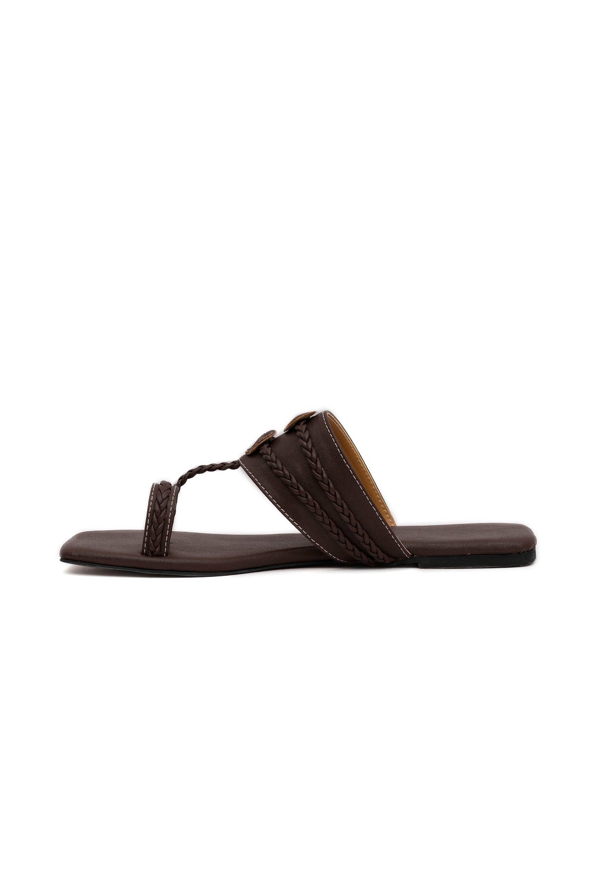 Dark Brown Cruelty Free Leather Kolhapuri サイズ EU38