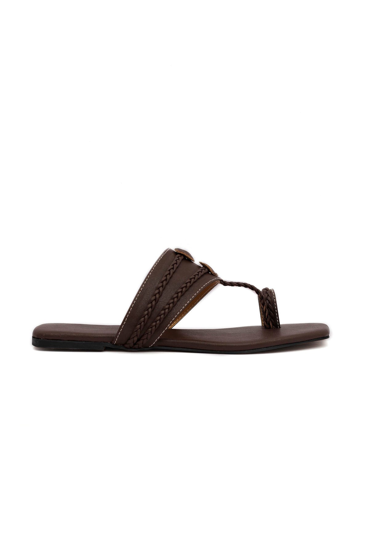 Dark Brown Cruelty Free Leather Kolhapuri サイズ EU35