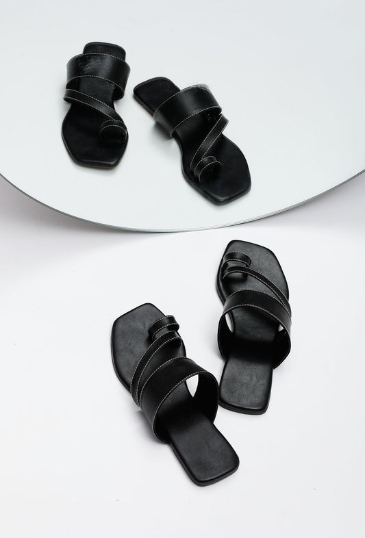 Black Cruelty Free Leather Kolhapuri サイズ EU38